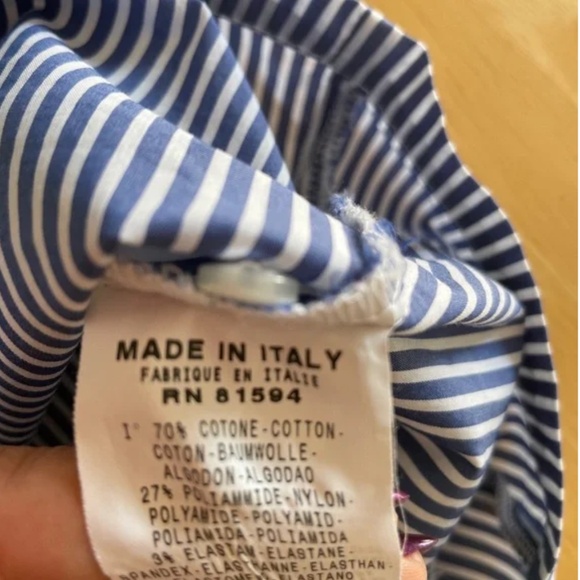 Blue and white short sleeve cotton shirt from Italy - Picture 8 of 8